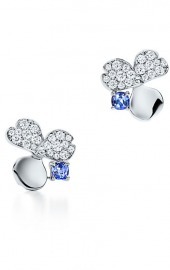 Серьги Tiffany Paper Flowers Diamond and Tanzanite Flower Earrings 61625755