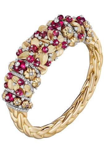 Браслет Cartier Grain de Cafe Ruby Semi-Paved H6044417