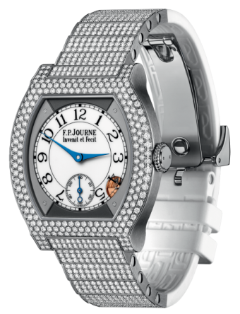 F.P. Journe Elegante 40 mm Titanium 12 Rows of Diamonds and Set Bracelet White