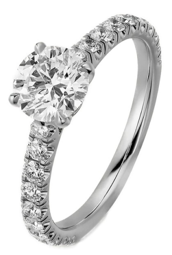 Кольцо для помолвки Cartier 1895 Solitaire Brilliant-Cut Diamond Paved N4761452