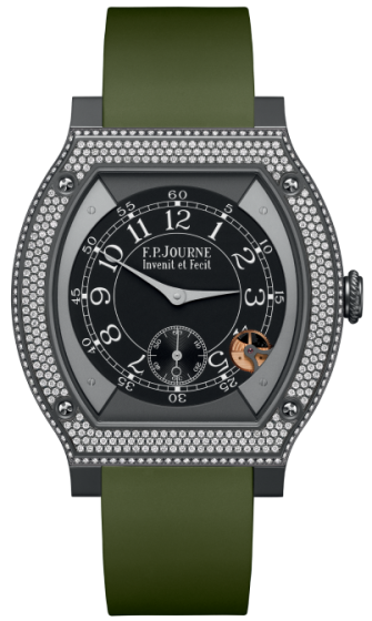 F.P. Journe Elegante 48 mm Titalyt® Set With Diamonds Khaki Green