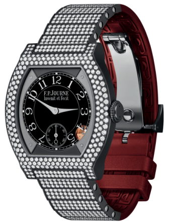 F.P. Journe Elegante 40 mm Titalyt® 12 Rows of Diamonds and Set Bracelet Burgundy 