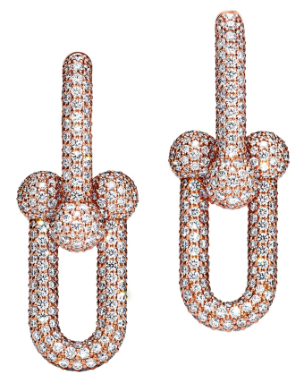 Серьги Tiffany HardWear Large Link Earrings Pavé Diamonds 70751100