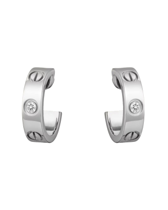 Серьги Cartier Love Hoop Earrings 2 Diamonds Classic Model B8022800
