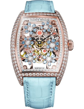 Franck Muller Cintree Curvex Cut Flower 31 x 43 mm 2850 S6 SQT CURVEX CUT FLOWER SA D 5N LIGHT BLUE