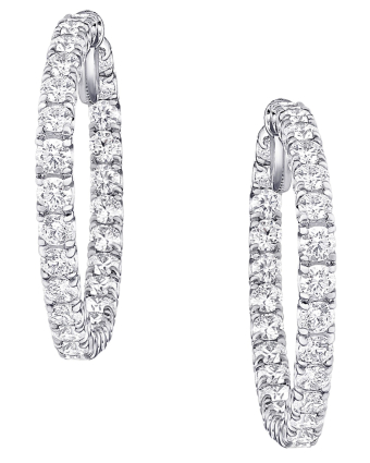 Серьги Graff Classic Graff Round Diamond Petite Hoop Earrings RGE916
