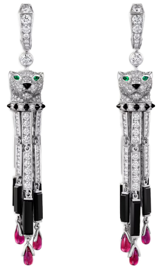 Серьги Cartier Panthere De Cartier Large Ruby Paved CRH8001123