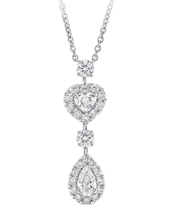 Подвеска Graff Icon Heart and Pear Shape Diamond Drop Necklace RGP767