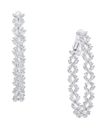 Серьги Graff Classic Butterfly Diamond Oval Hoop Earrings RGE1984