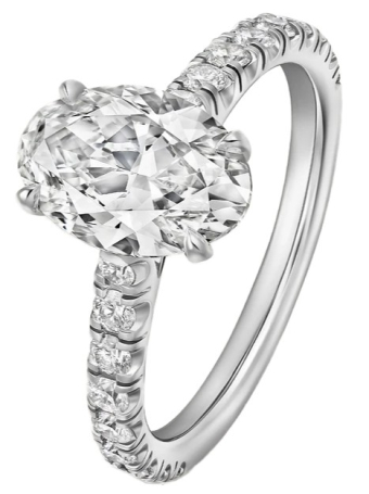 Кольцо для помолвки Cartier 1895 Solitaire Oval-Cut Diamond Paved N4799852
