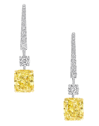 Серьги Graff Classic Graff Radiant Cut Yellow Diamond Solitaire Earrings YRATSW01