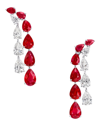 Серьги Graff Classic Graff Pear Shape Ruby and Diamond Earrings RGE1131