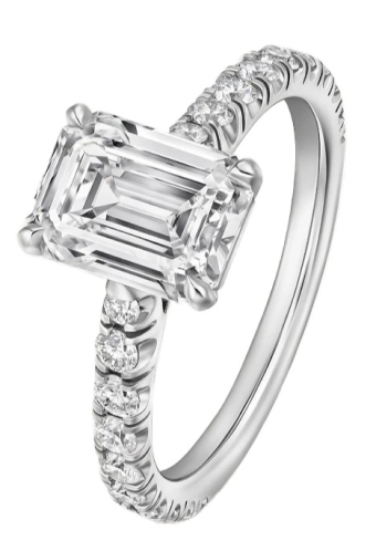 Кольцо для помолвки Cartier 1895 Solitaire Emerald-Cut Diamond Paved N4798552