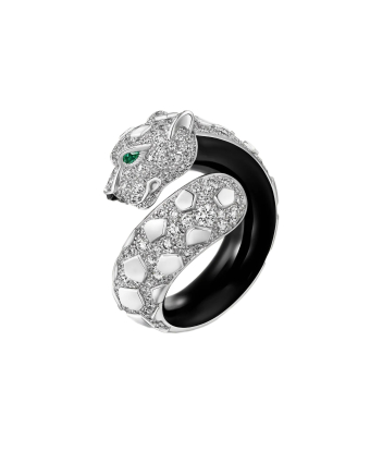 Кольцо Cartier Panthere de Cartier Black Lacquer Paved Ring H4406500