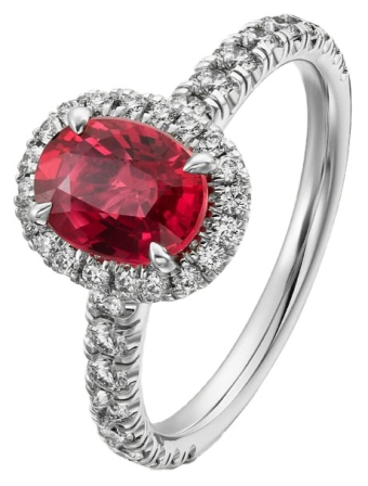Кольцо для помолвки Cartier Destinée Solitaire Oval-Cut Ruby Paved N4766952