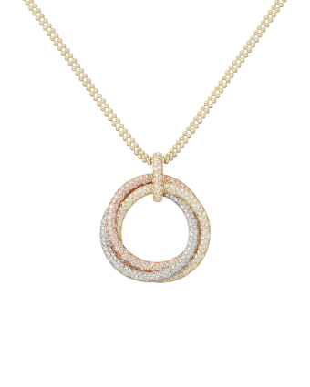 Колье Cartier Trinity Paved Necklace Large Model N7424444