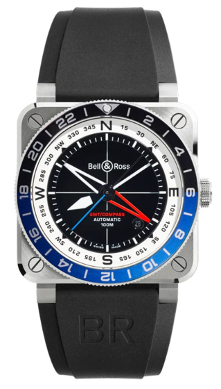 Bell & Ross BR-03 GMT Compass 42 mm BR0393-COM-ST/SRB