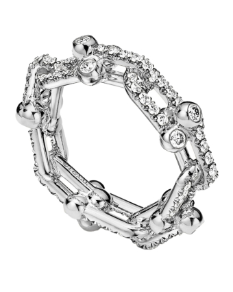Кольцо Tiffany HardWear Small Link Ring Pavé Diamonds 72747372