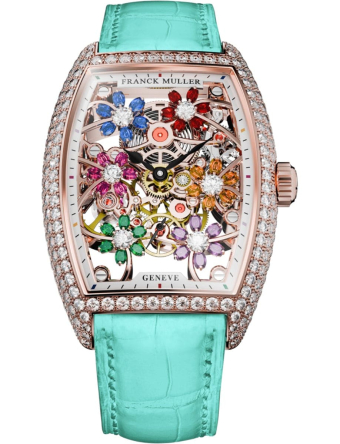 Franck Muller Cintree Curvex Cut Flower 31 x 43 mm 2850 S6 SQT CURVEX CUT FLOWER COL DRM D 5N MINT