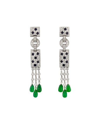 Серьги Cartier Panthere de Cartier Emeralds Paved Earrings N8026900