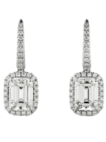 Серьги Cartier Destinée Sleeper Earrings 2 Emerald-Cut Diamonds Paved N8515110