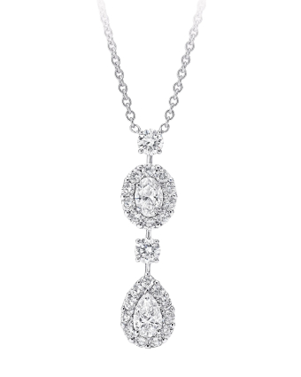 Подвеска Graff Icon Oval and Pear Shape Diamond Drop Necklace RGP768