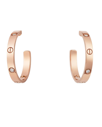 Серьги Cartier Love Hoop Earrings 6 Diamonds Medium Model B8301433