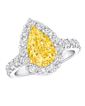 Кольцо для помолвки Graff Icon Pear Shape Yellow Diamond and White Diamond Engagement Ring RGR734