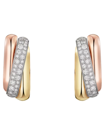Серьги Cartier Trinity Earrings Cushion-Shaped Half-Paved B8301535