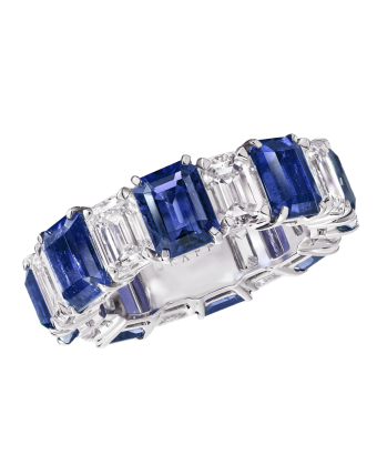 Обручальное кольцо Graff Classic Graff Emerald Cut Sapphire and Diamond Wedding Band RER1030