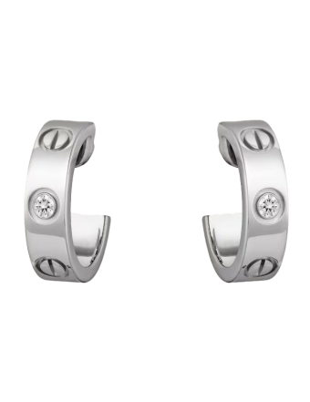 Серьги Cartier Love Hoop 2 Diamonds Earrings B8022800