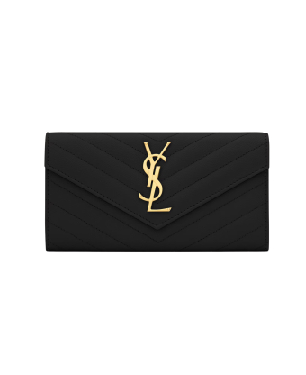 Кошелек Saint Laurent Cassandre Matelasse Large Flap Wallet In Grain De Poudre Lealther