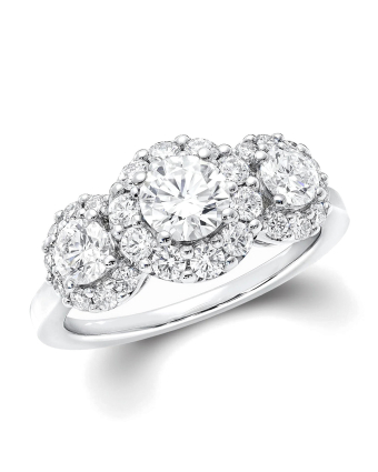 Кольцо для помолвки Graff Icon Three Stone Round Diamond Engagement Ring RGR838