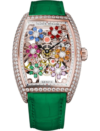 Franck Muller Cintree Curvex Cut Flower 31 x 43 mm 2850 S6 SQT CURVEX CUT FLOWER COL DRM D 5N GREEN