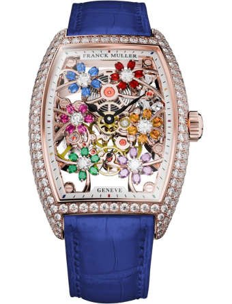 Franck Muller Cintree Curvex Cut Flower 31 x 43 mm 2850 S6 SQT CURVEX CUT FLOWER COL DRM D 5N BLUE