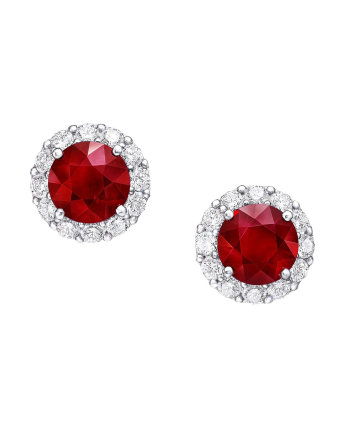 Пусеты Graff Icon Round Ruby and Diamond Stud Earrings RGE1552