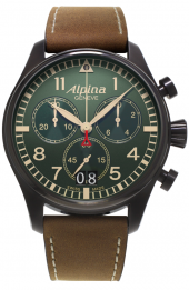 Alpina Startimer Pilot Big Date Chronograph Military Matte Militery Green 44 mm AL-372GR4FBS6