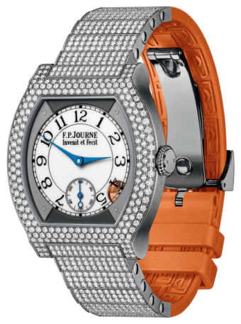 F.P. Journe Elegante 40 mm Titanium 12 Rows of Diamonds and Set Bracelet Orange