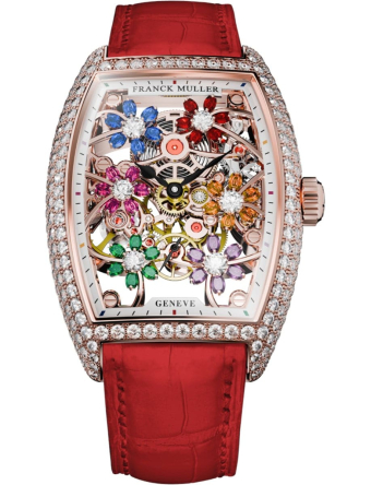 Franck Muller Cintree Curvex Cut Flower 31 x 43 mm 2850 S6 SQT CURVEX CUT FLOWER COL DRM D 5N RED