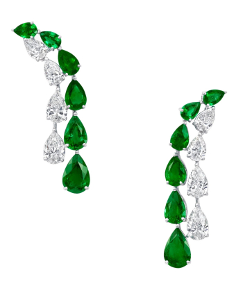 Серьги Graff Classic Graff Pear Shape Emerald and Diamond Earrings RGE1130