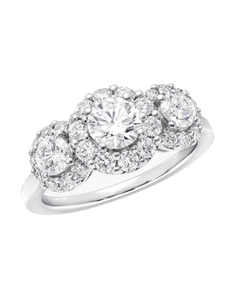 Кольцо для помолвки Graff Icon Three Stone Round Diamond Engagement Ring RGR838