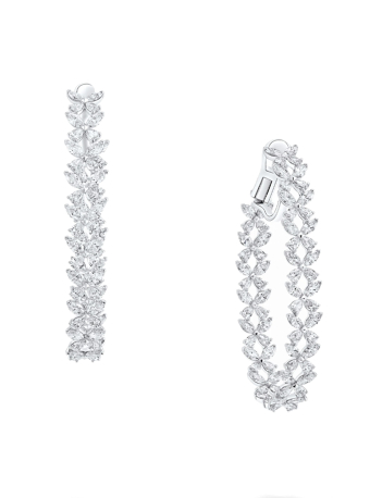 Серьги Graff Classic Butterfly Diamond Oval Hoop Earrings RGE1984