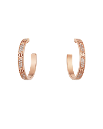 Серьги Cartier Love Hoop Earrings Paved Medium Model N8515192