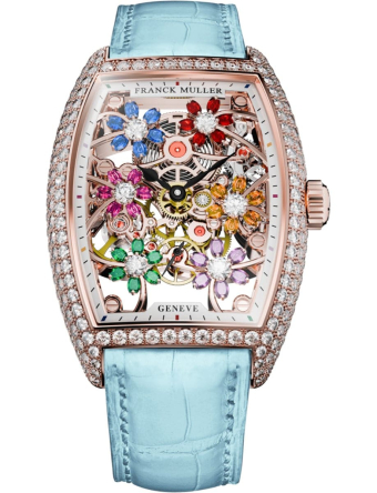 Franck Muller Cintree Curvex Cut Flower 31 x 43 mm 2850 S6 SQT CURVEX CUT FLOWER COL DRM D 5N LIGHT BLUE
