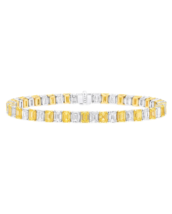 Браслет Graff Classic Graff Emerald Cut Yellow and White Diamond Bracelet RGB661