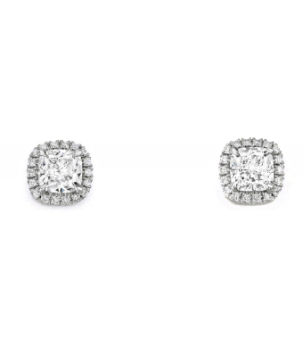 Серьги Cartier Destinée Stud Earrings, 2 Cushion-Cut Diamonds, Paved N8515292