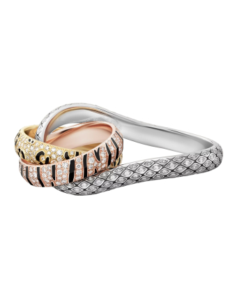 Кольцо Cartier Trinity Paved Lacquer Two-Finger Ring N4814300