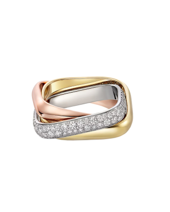 Кольцо Cartier Trinity Half-Paved Cushion-Shaped Ring Medium Model B4241900