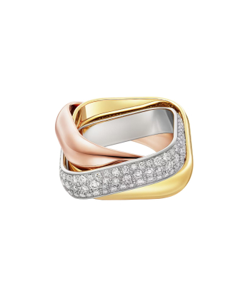 Кольцо Cartier Trinity Half-Paved Cushion-Shaped Ring Large Model B4242000
