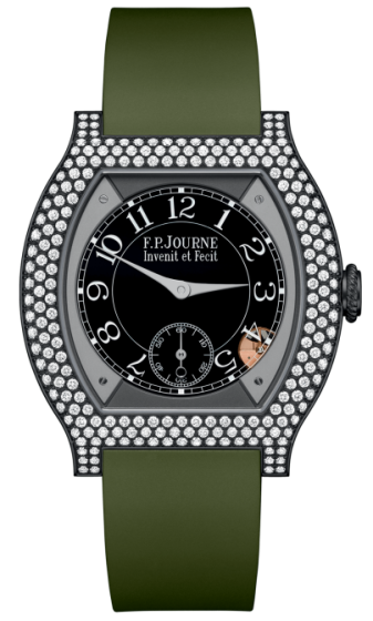 F.P. Journe Elegante 40 mm Titalyt® 12 Rows of Diamonds Khaki Green